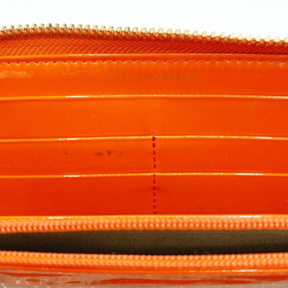 Patent Orange ANYA HINDMARCH zip around wallet - Picture 8 of 10